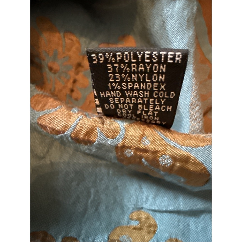 Lapis Strapless Midi Dress Convertible Skirt One Size Copper & Teal Artsy Boho - Picture 9 of 9